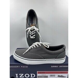Izod Men's Rangley Canvas Memory Foam Gray Lace Up Sneaker Shoes Size 8.5